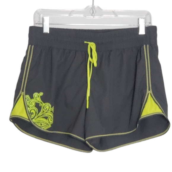 Athleta Gray and Neon Green Athletic Shorts - Picture 1 of 4